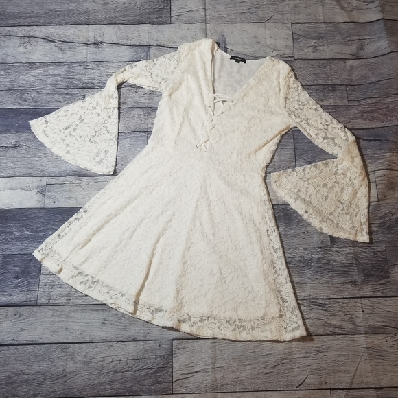 Ambiance white lace dress large